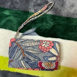 Vera Bradley Blue and Pink Floral Wristlet